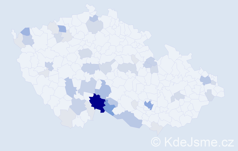 Příjmení: 'Vicanová', počet výskytů 138 v celé ČR