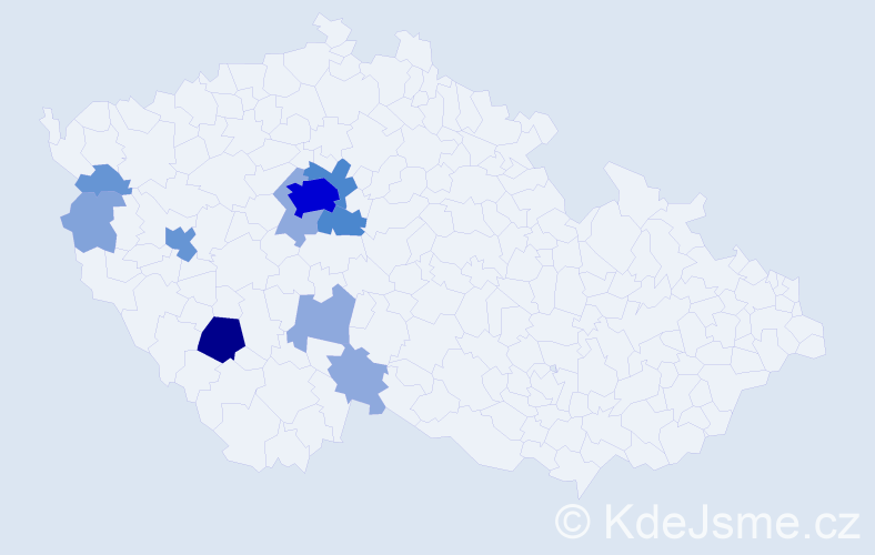 Příjmení: 'Kutičková', počet výskytů 34 v celé ČR