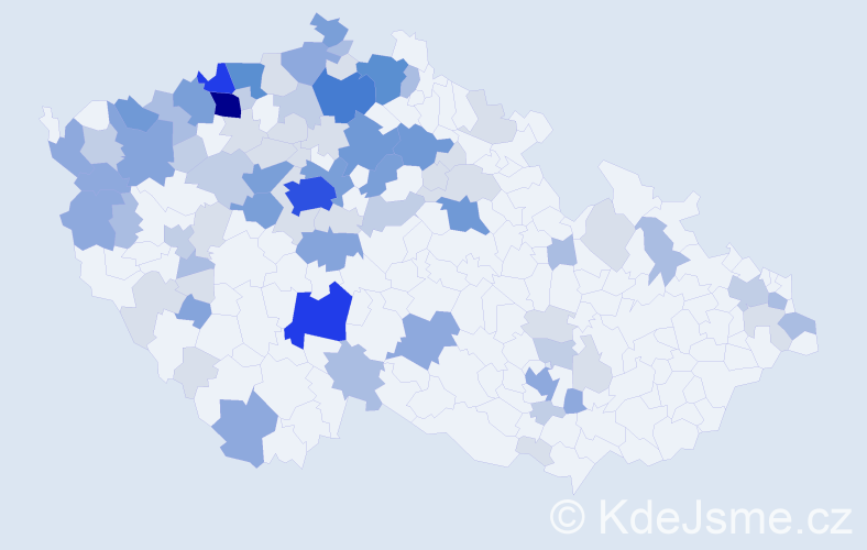 Příjmení: 'Kovačová', počet výskytů 274 v celé ČR