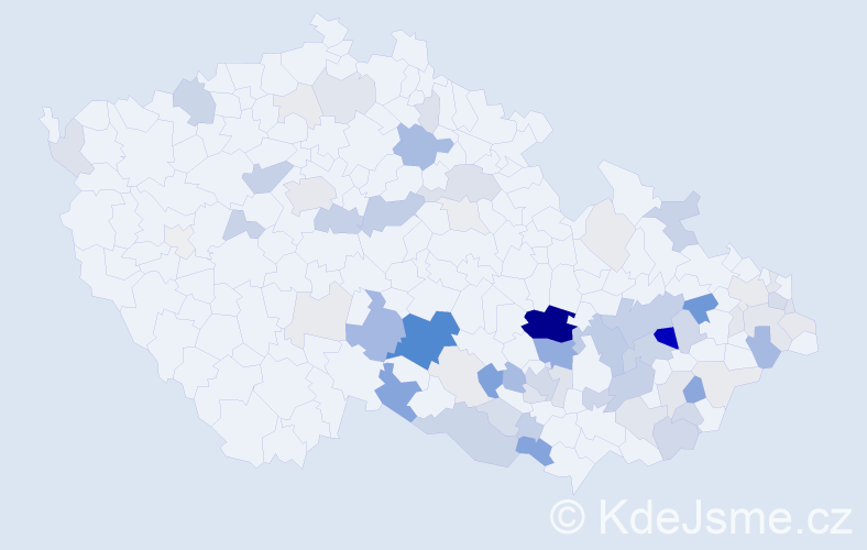 Příjmení: 'Zábojová', počet výskytů 260 v celé ČR