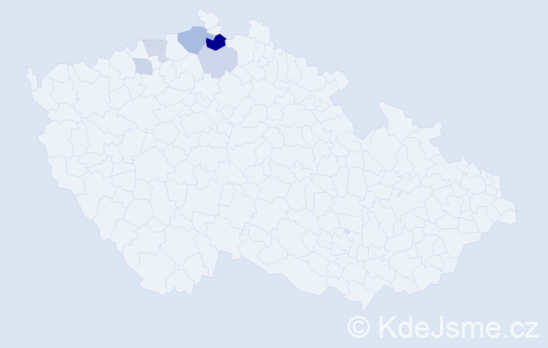 Příjmení: 'Kravcovová', počet výskytů 10 v celé ČR