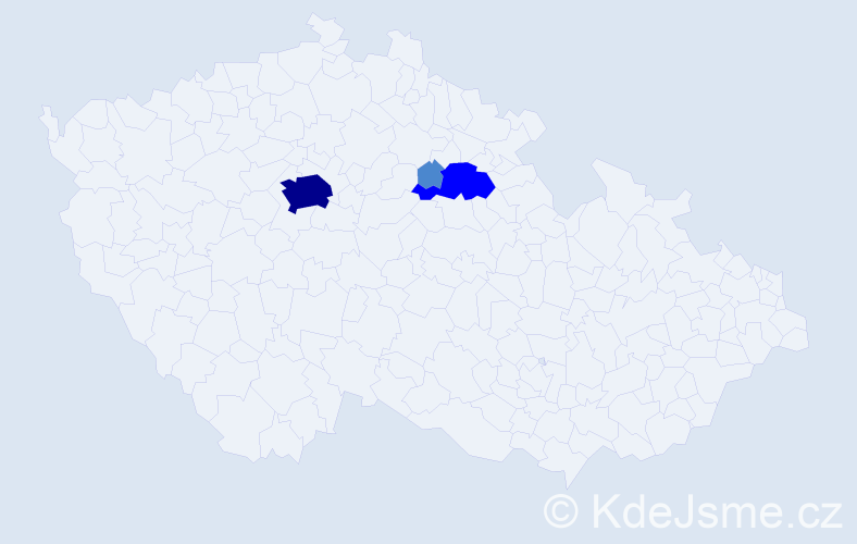 Příjmení: 'Ardelyan', počet výskytů 6 v celé ČR