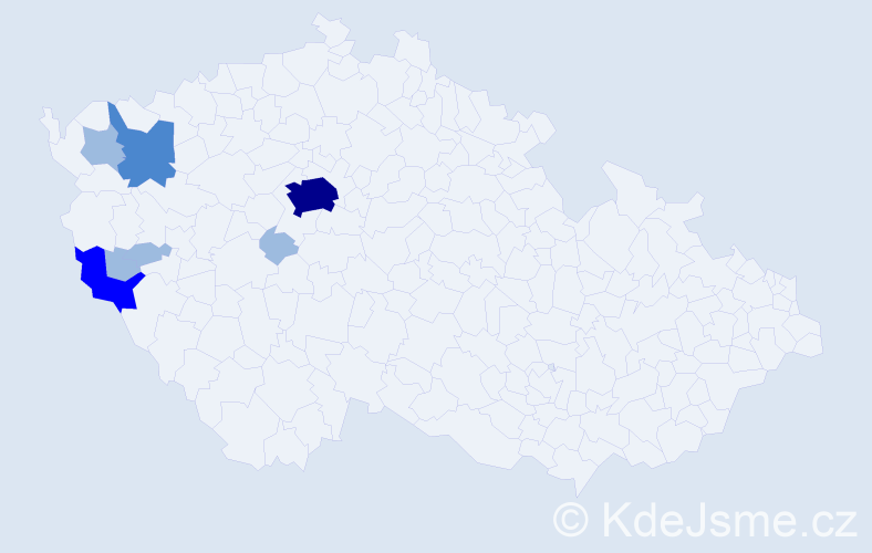 Příjmení: 'Kamicová', počet výskytů 13 v celé ČR