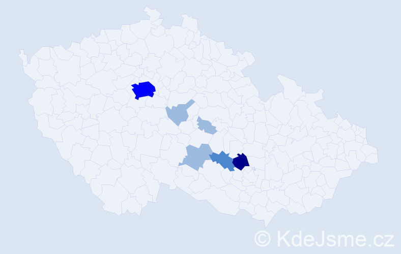 Příjmení: 'Datínská', počet výskytů 12 v celé ČR