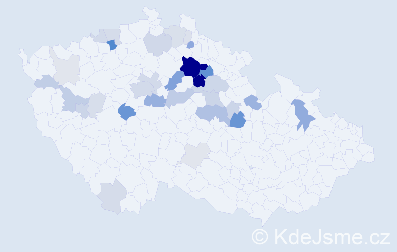 Příjmení: 'Kykal', počet výskytů 106 v celé ČR