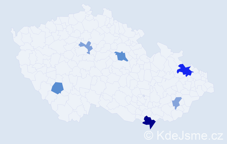 Příjmení: 'Barvičová', počet výskytů 11 v celé ČR