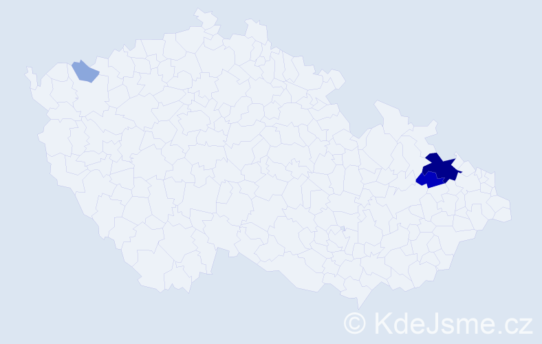 Příjmení: 'Stupeň', počet výskytů 16 v celé ČR