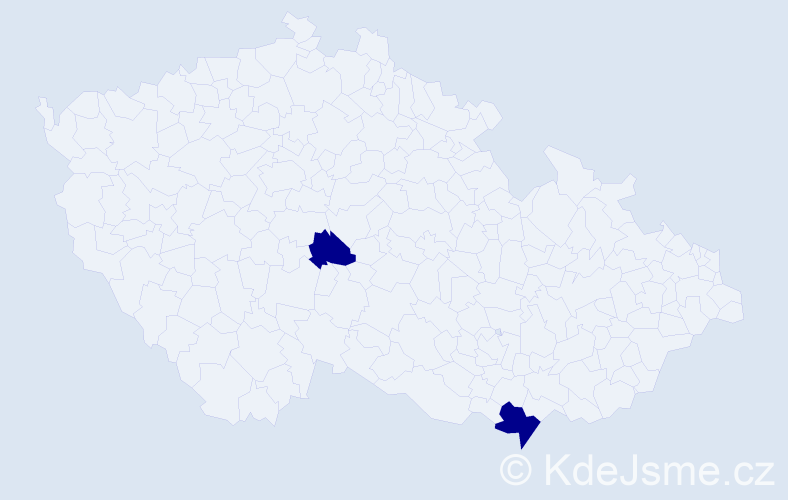 Příjmení: 'Pallatová', počet výskytů 2 v celé ČR