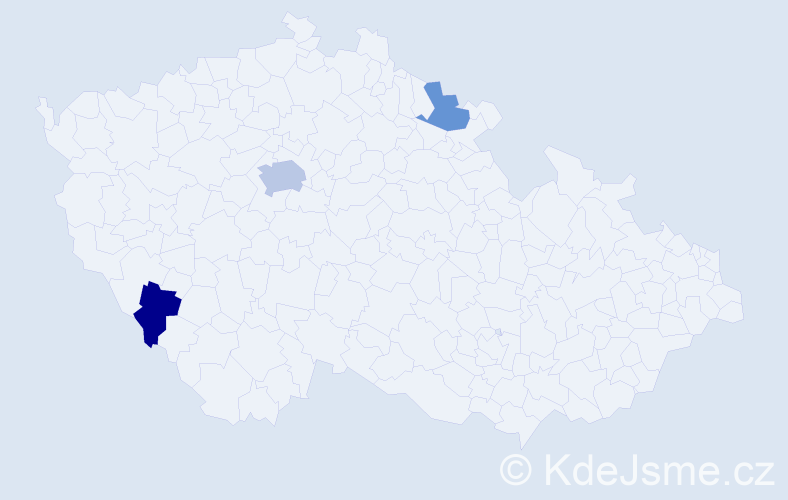 Příjmení: 'Modzgová', počet výskytů 5 v celé ČR