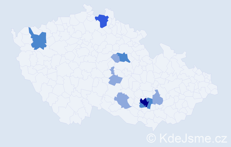 Příjmení: 'Lobová', počet výskytů 18 v celé ČR