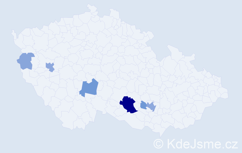 Příjmení: 'Multuš', počet výskytů 19 v celé ČR