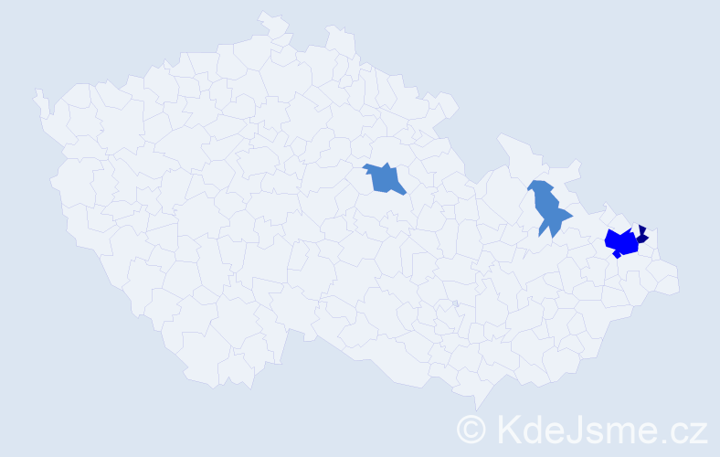 Příjmení: 'Kafurová', počet výskytů 7 v celé ČR