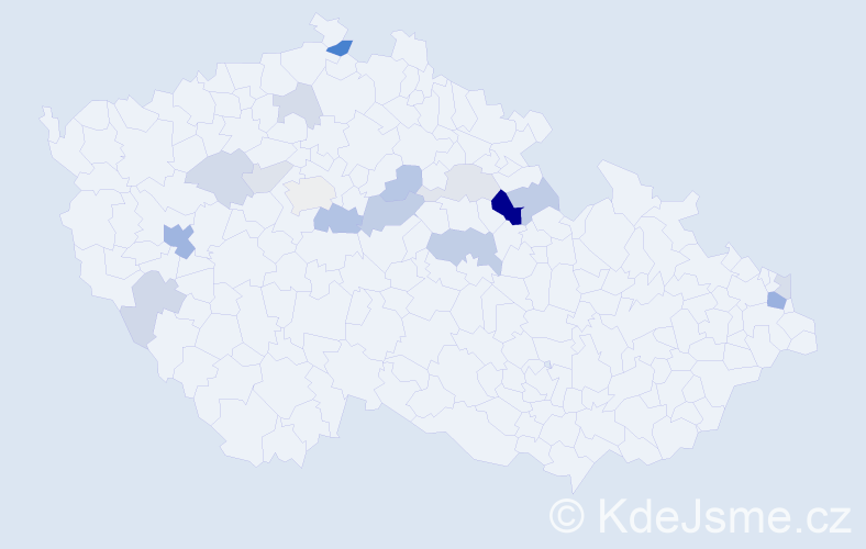 Příjmení: 'Libotovská', počet výskytů 35 v celé ČR