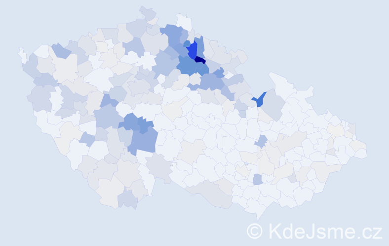 Příjmení: 'Podzimek', počet výskytů 755 v celé ČR