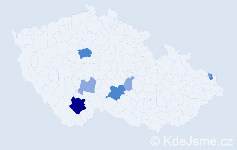 Příjmení: 'Sebroňová', počet výskytů 20 v celé ČR