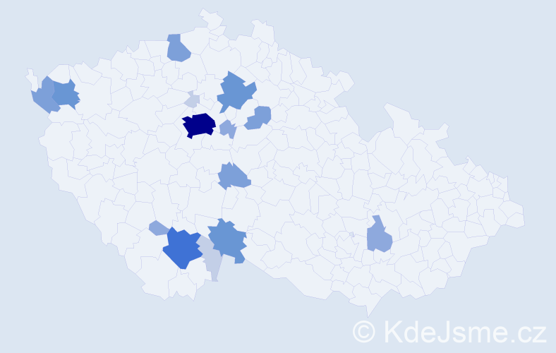 Příjmení: 'Cettlová', počet výskytů 49 v celé ČR