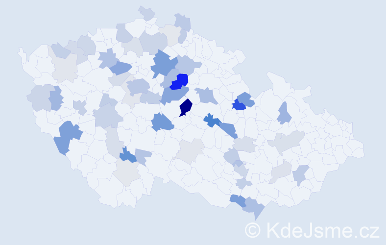 Příjmení: 'Bělský', počet výskytů 154 v celé ČR