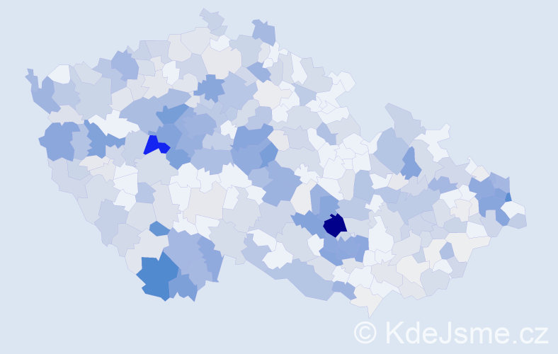 Příjmení: 'Sojková', počet výskytů 1655 v celé ČR