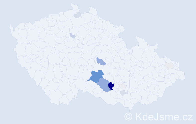 Příjmení: 'Vochyán', počet výskytů 54 v celé ČR