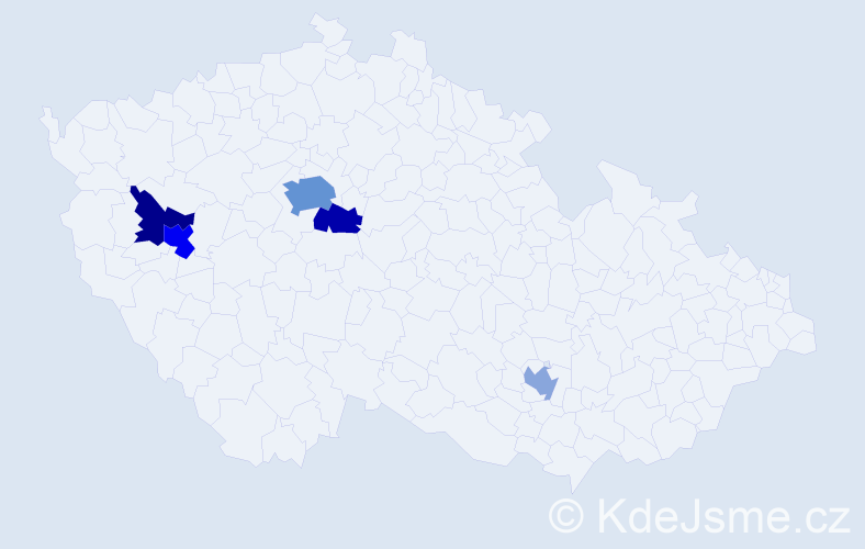 Příjmení: 'Vendiš', počet výskytů 10 v celé ČR