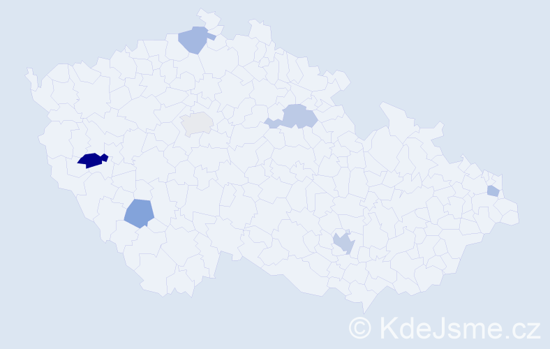Příjmení: 'Hašanová', počet výskytů 9 v celé ČR