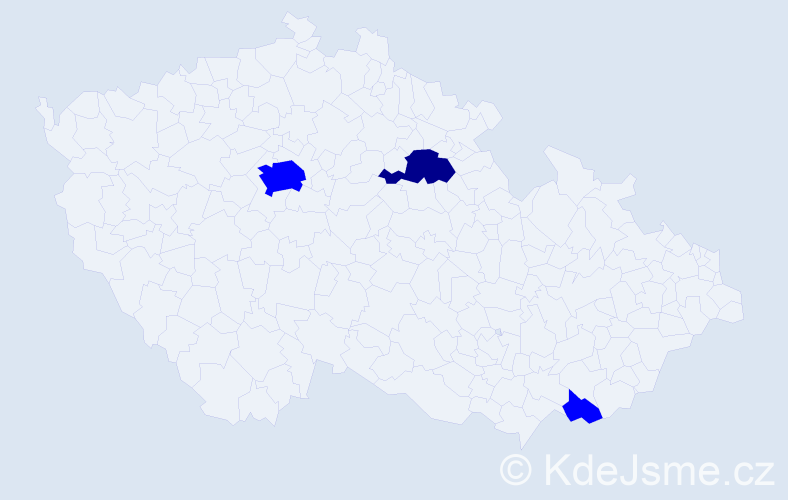 Příjmení: 'Hoďovská', počet výskytů 4 v celé ČR