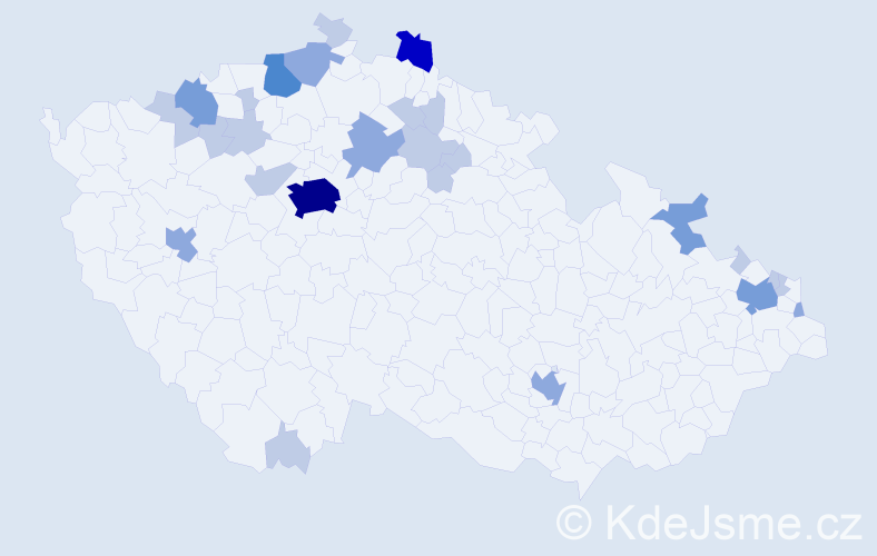 Příjmení: 'Goroĺ', počet výskytů 58 v celé ČR