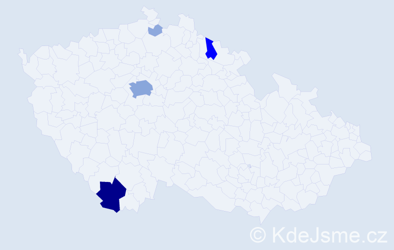 Příjmení: 'Klampflová', počet výskytů 19 v celé ČR