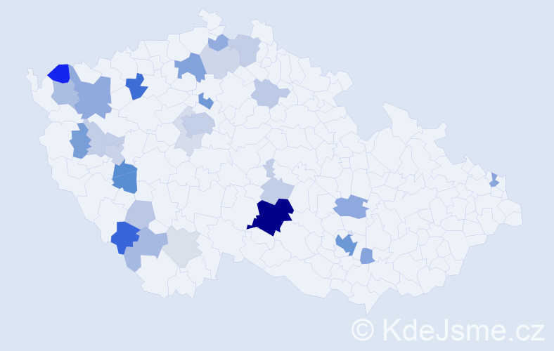 Příjmení: 'Zámek', počet výskytů 82 v celé ČR