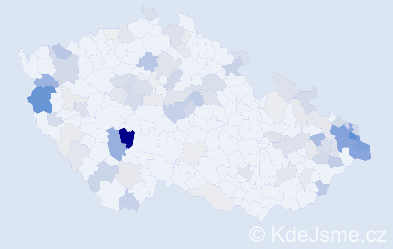 Příjmení: 'Bolek', počet výskytů 426 v celé ČR