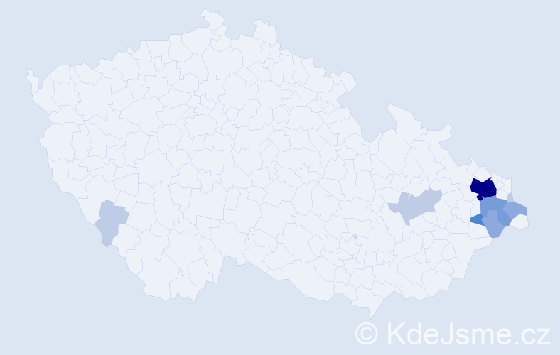 Příjmení: 'Mechel', počet výskytů 25 v celé ČR