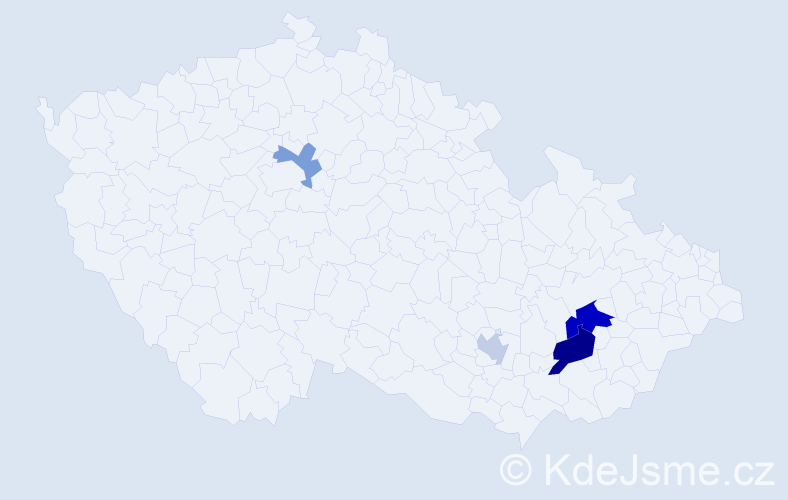 Příjmení: 'Belhárková', počet výskytů 8 v celé ČR