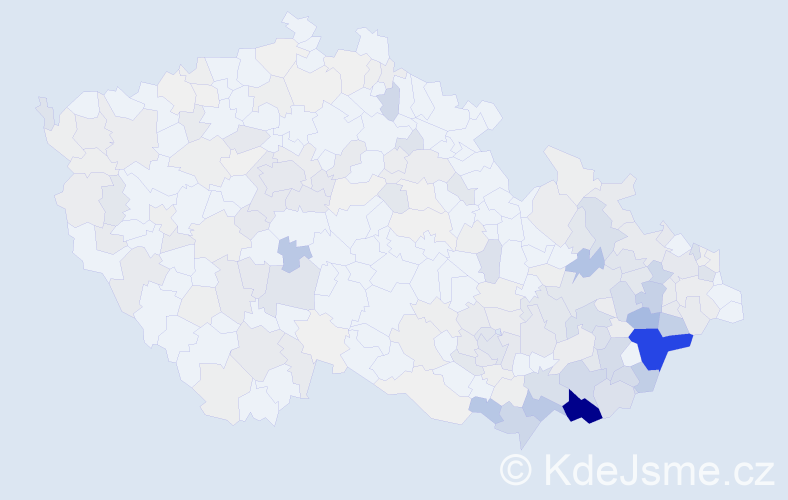 Příjmení: 'Maňáková', počet výskytů 994 v celé ČR