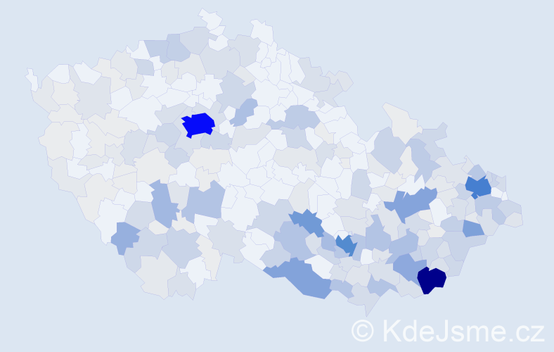 Příjmení: 'Kubišová', počet výskytů 899 v celé ČR