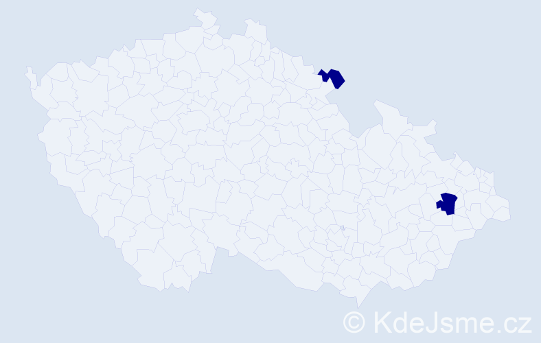 Příjmení: 'Machciník', počet výskytů 2 v celé ČR