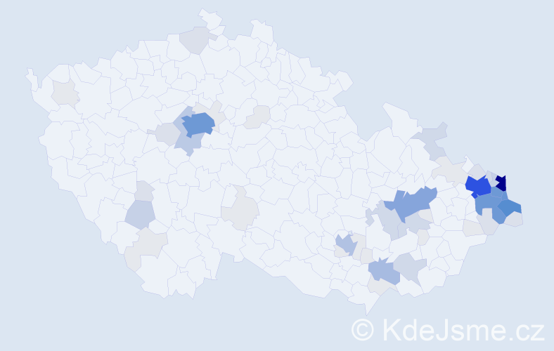 Příjmení: 'Broda', počet výskytů 238 v celé ČR