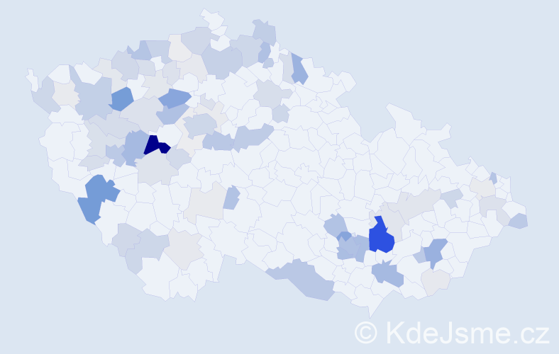 Příjmení: 'Tauš', počet výskytů 318 v celé ČR