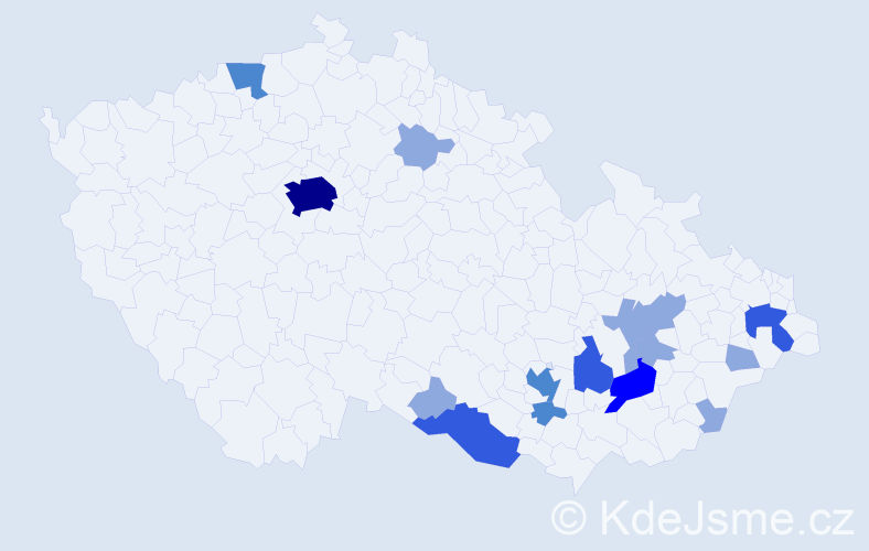 Příjmení: 'Dobíšek', počet výskytů 30 v celé ČR