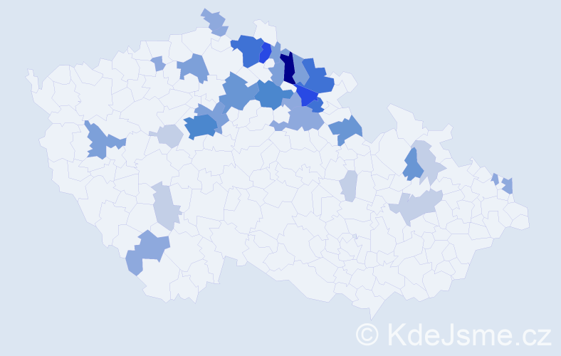 Příjmení: 'Nedomlel', počet výskytů 104 v celé ČR