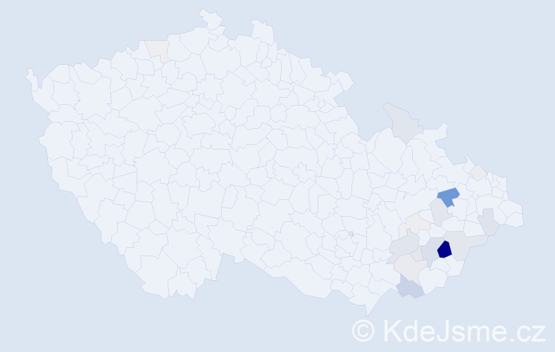 Příjmení: 'Matůšů', počet výskytů 90 v celé ČR