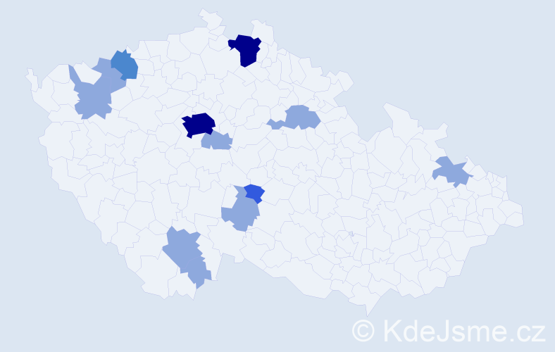 Příjmení: 'Neuber', počet výskytů 23 v celé ČR