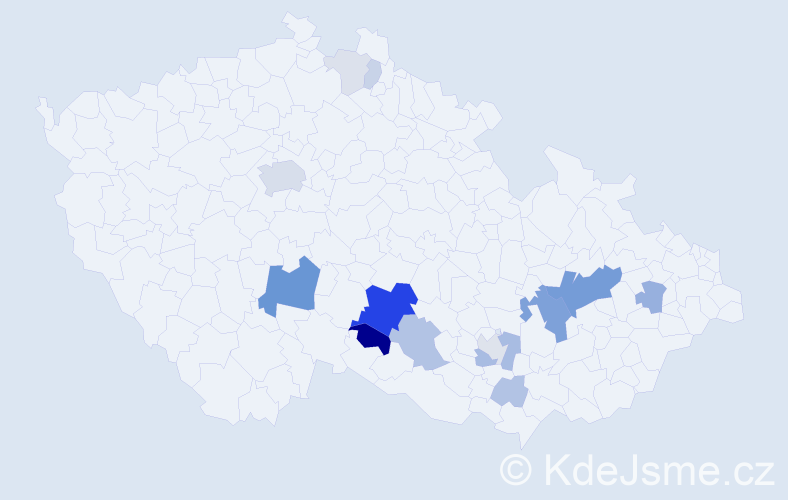 Příjmení: 'Bartů', počet výskytů 53 v celé ČR