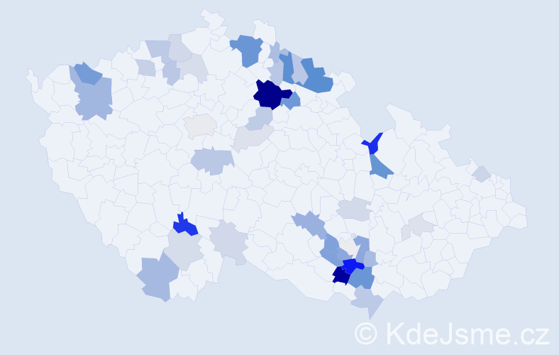Příjmení: 'Valnoha', počet výskytů 114 v celé ČR