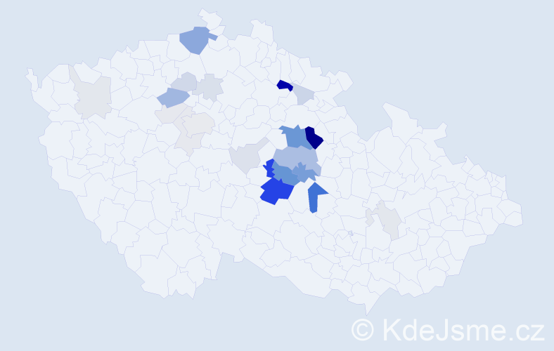 Příjmení: 'Vopršal', počet výskytů 86 v celé ČR