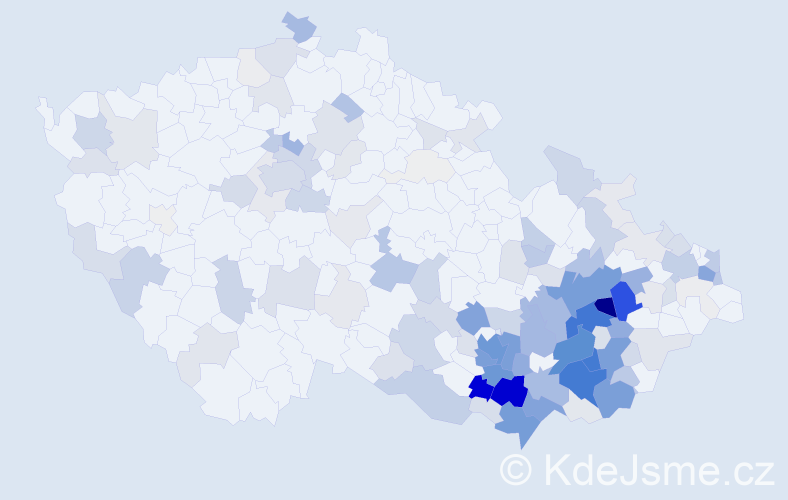 Příjmení: 'Krejčiřík', počet výskytů 671 v celé ČR