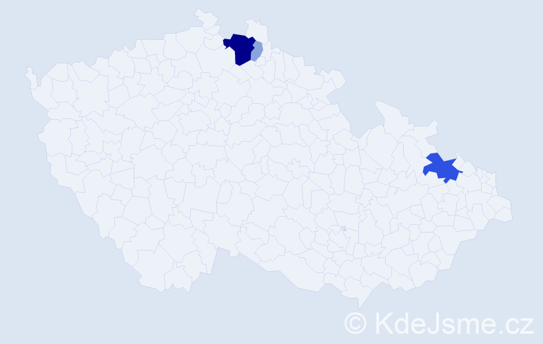 Příjmení: 'Lachčina', počet výskytů 13 v celé ČR