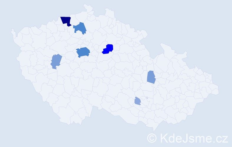 Příjmení: 'Haslinger', počet výskytů 23 v celé ČR