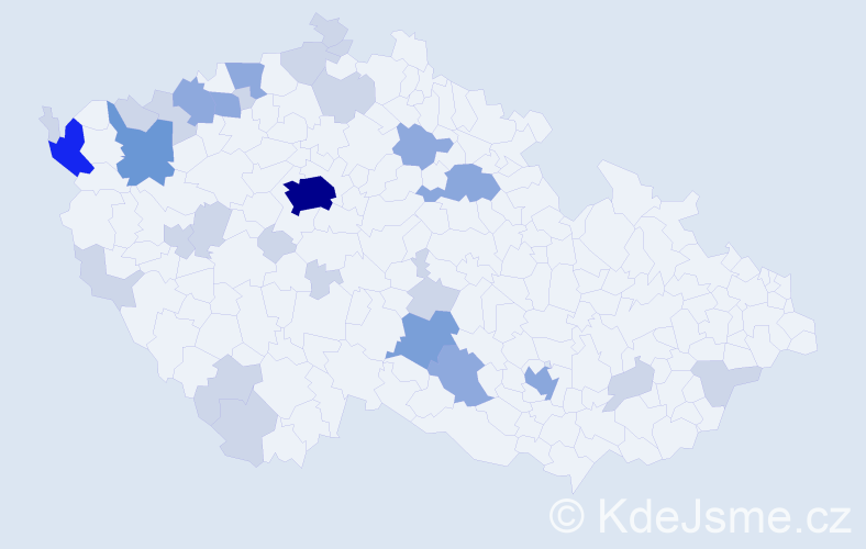 Příjmení: 'Tran Thanh', počet výskytů 67 v celé ČR