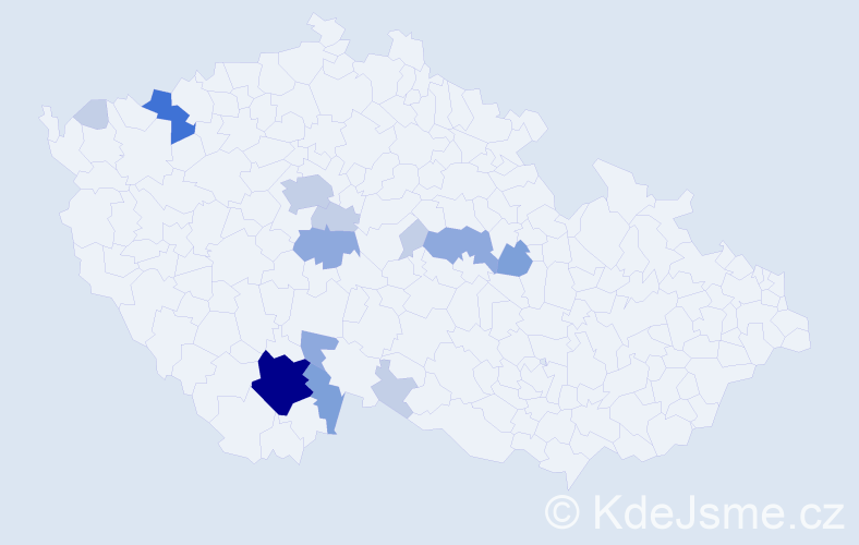 Příjmení: 'Pleml', počet výskytů 34 v celé ČR