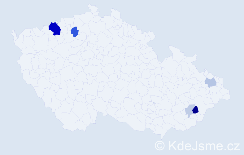 Příjmení: 'Wlazlo', počet výskytů 16 v celé ČR